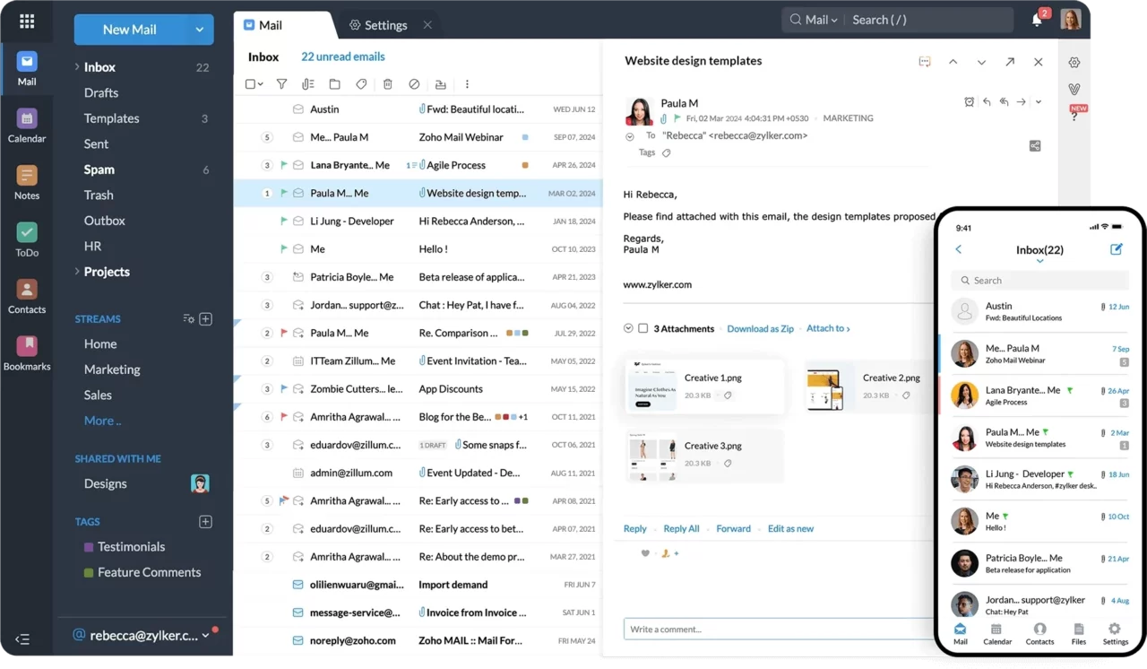 secure email hosting desk